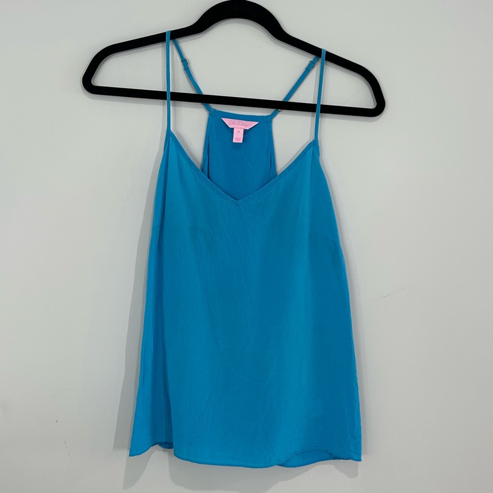 Lilly Pulitzer Dusk racer back silk tank top. Size Medium.